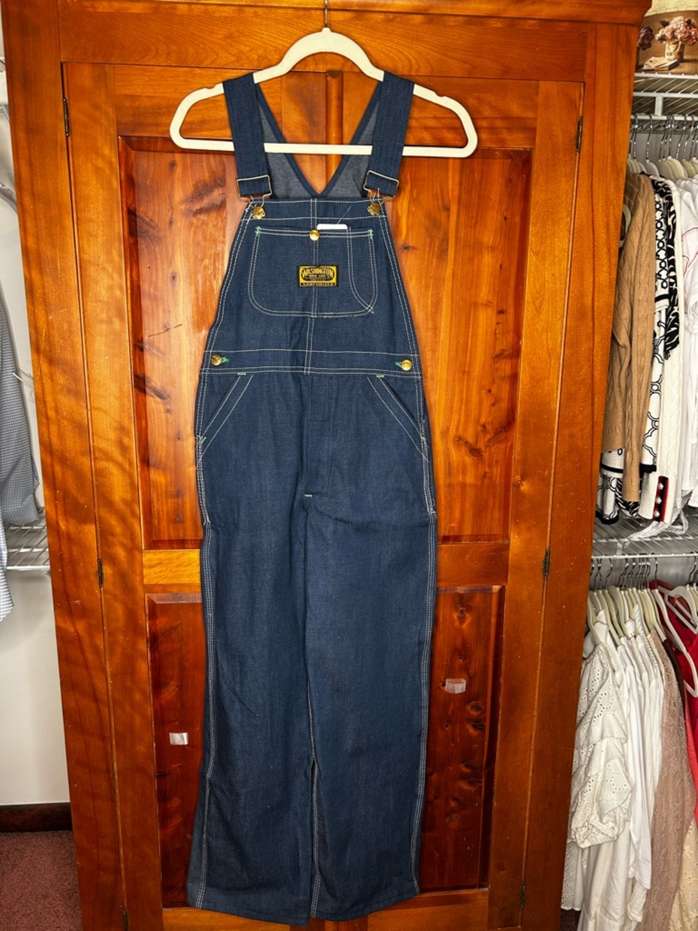 Washington DEE CEE VTG. 70's Deadstock Denim Bib Overalls Sanforized Hippie Boho